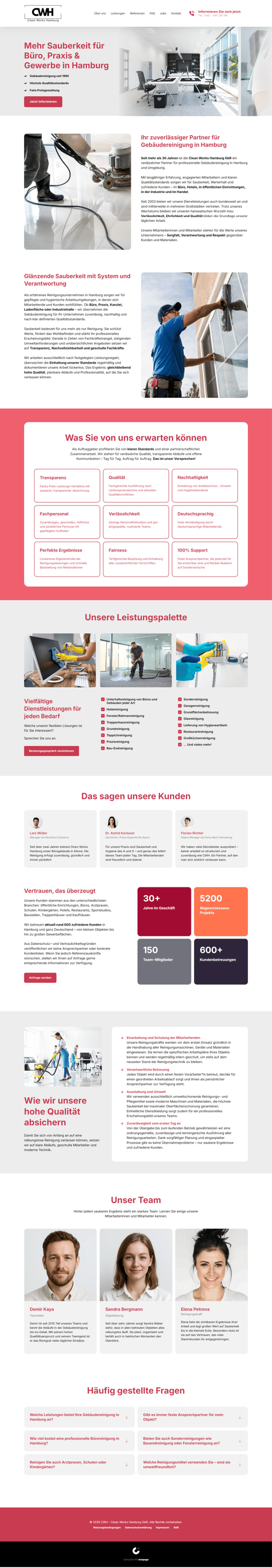CWH Reinigungsfirma Webseitentemplate