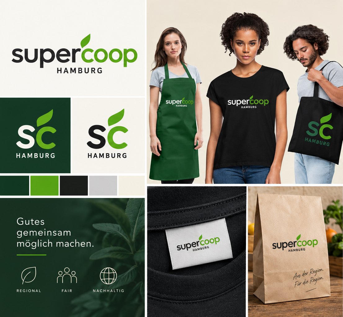 Portfolio-Projekt SuperCoop Hamburg mit Screenshot der Website und Projektbeschreibung zum Branding und Webdesign. Portfolio-Projekt SuperCoop Hamburg mit Screenshot der Website und Projektbeschreibung zum Branding und Webdesign.