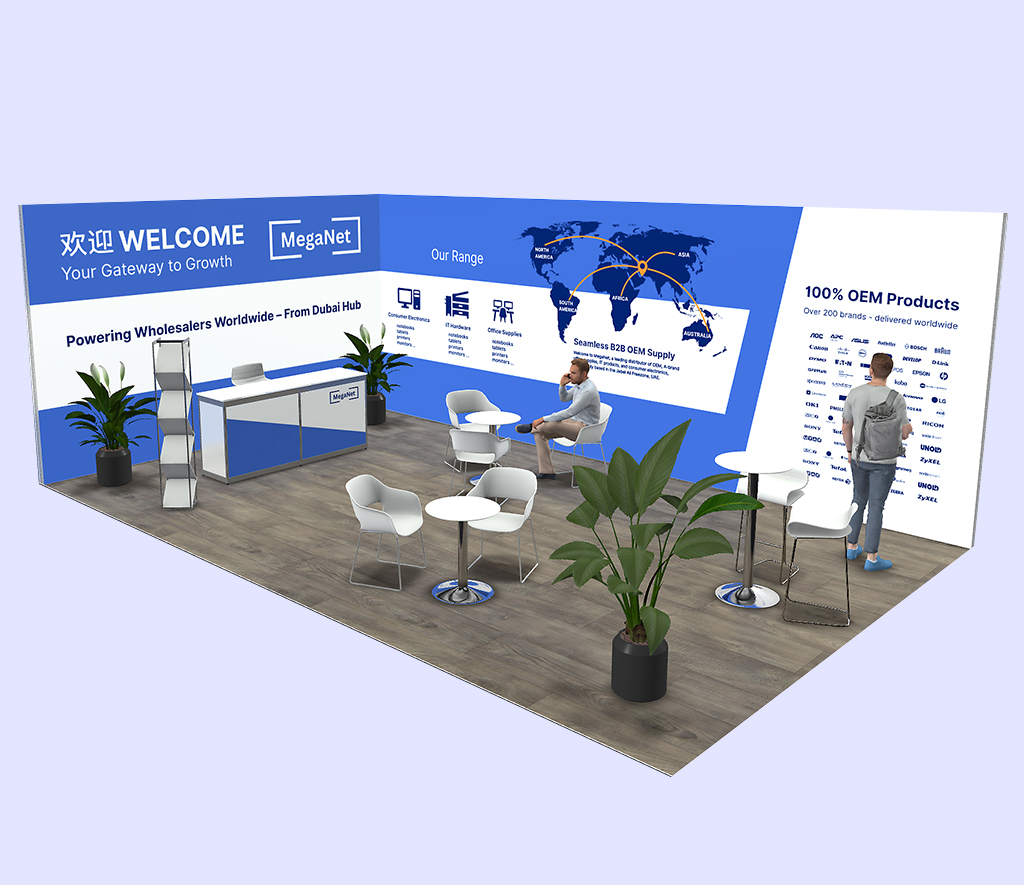 Messestand Layout Weltkarte